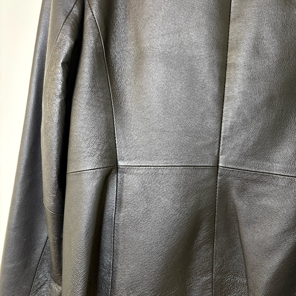 Vintage 90s Y2K Leather Jacket goth Whimsigoth minimalist grunge emo punk S - Picture 10 of 16